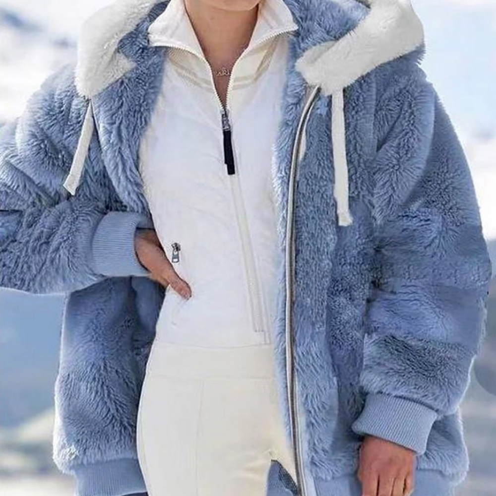 Hooded Outdoor Warm Thick Faux Plush Coat Winter Overcoat Jacket ❄️🧥💕